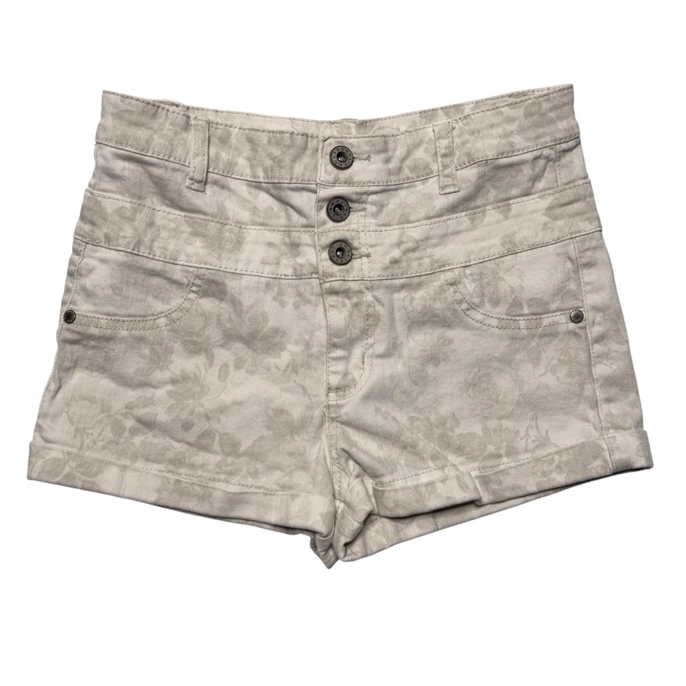 Tinseltown High Waist Floral Cream Shorts Size 4